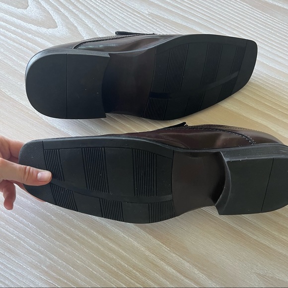 Alfani Dress Loafer Shoes Chocolate Brown Leather 13 - Picture 10 of 11